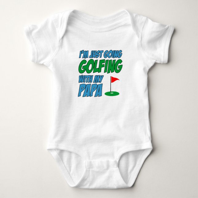 Body Para Bebê Indo Golfe Com Papai Avô (Frente)