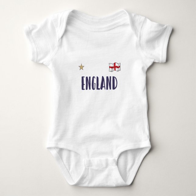 Body Para Bebê Inglaterra Fan Shirt English Flag (Frente)