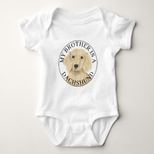 Body Para Bebê Inglês Cream Dachshund Dog Big Brother