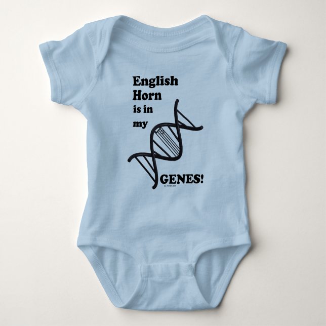 Body Para Bebê Inglês Horn Está Em Meus Genes (Frente)