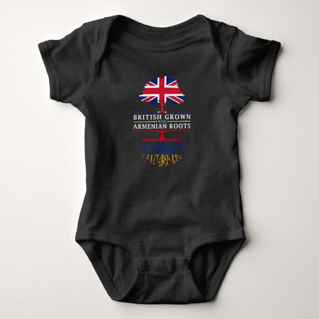 Body Para Bebê Ingleses crescidos com design de Arménia   das (Frente)