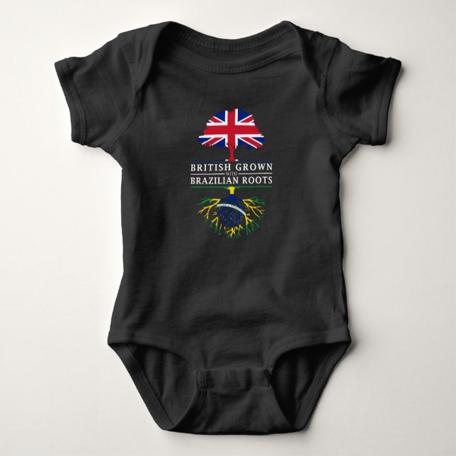 Body Para Bebê Ingleses crescidos com design de Brasil   das (Frente)