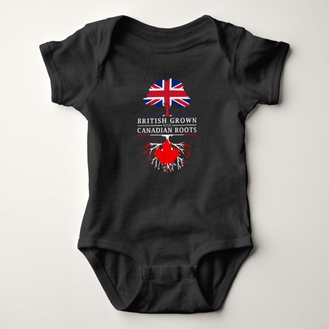 Body Para Bebê Ingleses crescidos com design de Canadá   das (Frente)