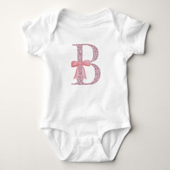 Body Para Bebê Inicial Personalizada para a menina "B" (Frente)
