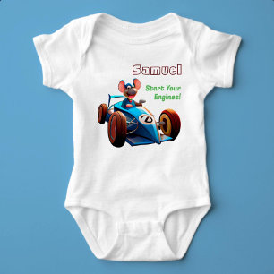 Body Para Bebê Inicie seu nome personalizado de mecanismos