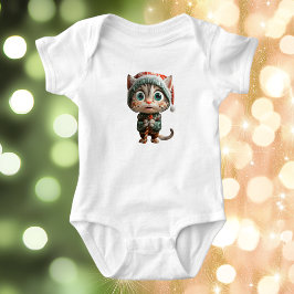 Body Para Bebê Inocente Cat Natal Elf Bebê Bodô