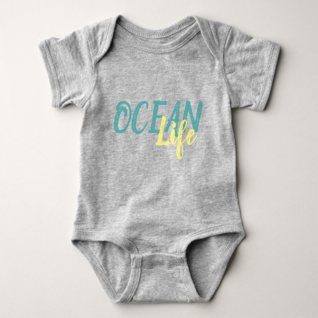 Body Para Bebê inscrição NAUTURAL OCEAN LIFE (Frente)