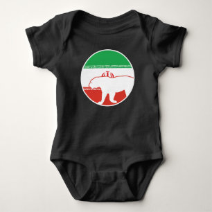 Body Para Bebê Irã: Leopardo Bandeira Nacional Iraniana