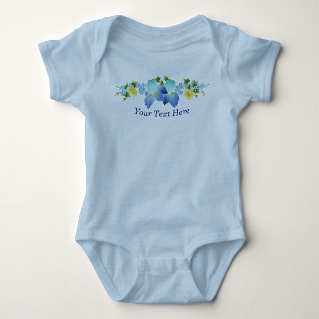 Body Para Bebê Íris Azul e Buttercuts Amarelos (Frente)