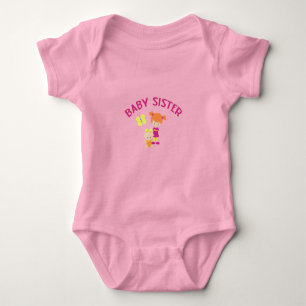 Body Para Bebê Irmã Grande com Borboleta Irmã Bebê