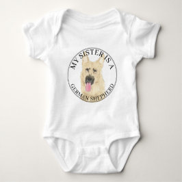 Body Para Bebê Irmã Grande German shepherd Preta e Tan