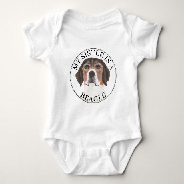 Body Para Bebê Irmã Mais Velha Beagle (Frente)
