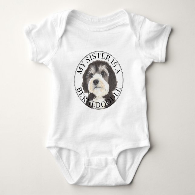 Body Para Bebê Irmã Mais Velha de Bernedoodle (Frente)