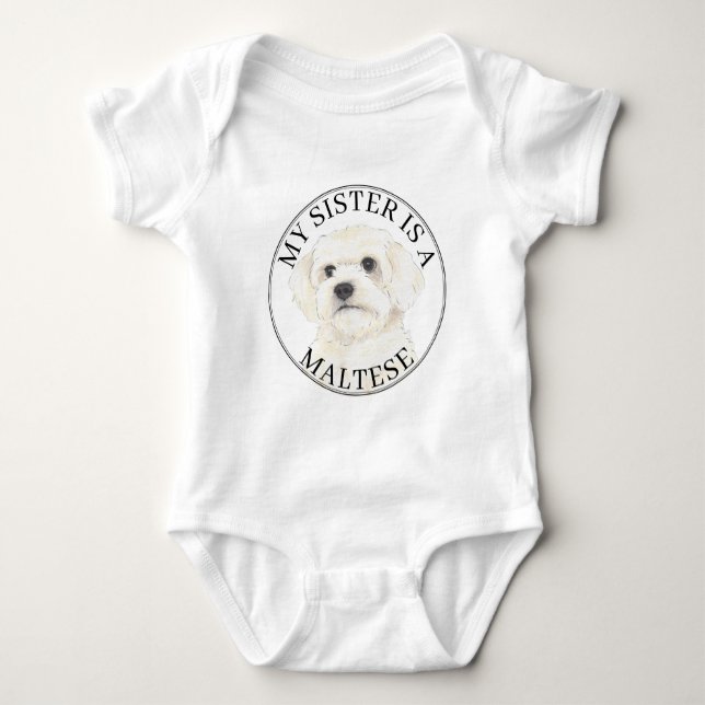 Body Para Bebê Irmã Mais Velha Maltesa (Frente)