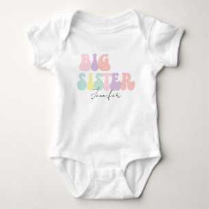 Body Para Bebê Irmã Mais Velha Personalizada com Estilo Retro Pas
