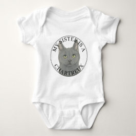 Body Para Bebê Irmã Mais Velha Personalizada do Gato Chartreux