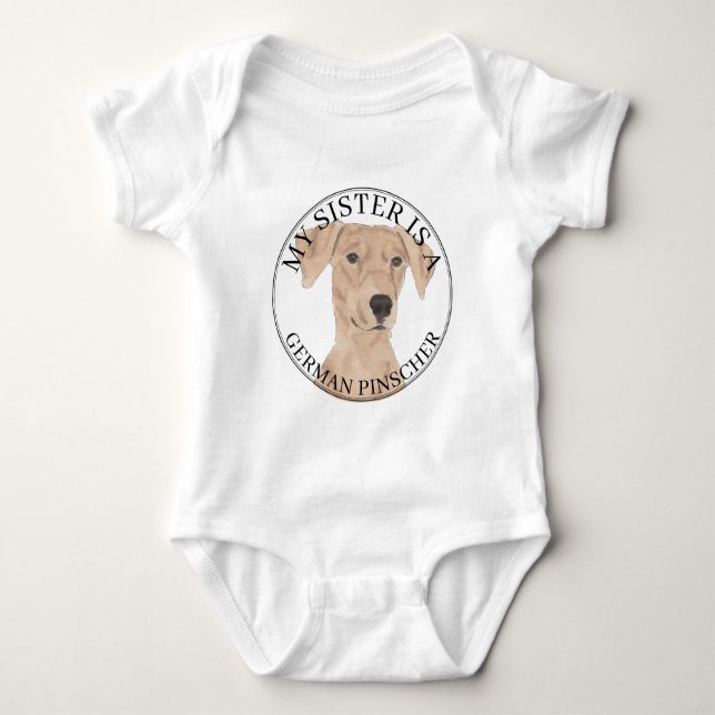 Body Para Bebê Irmã Pinscher Alemão (Frente)