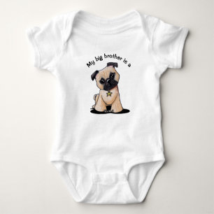 Body Para Bebê Irmão mais novo do Pug de KiniArt