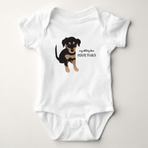 Body Para Bebê Irmão Tem Quatro Ilustrações De Cão De Pata