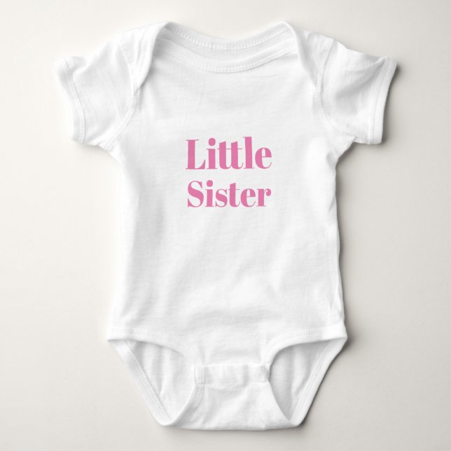 Body Para Bebê Irmãozinha, rosa e branca (Frente)