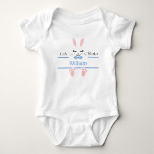 Body Para Bebê Irmãozinho Coelho Personalizado Azul