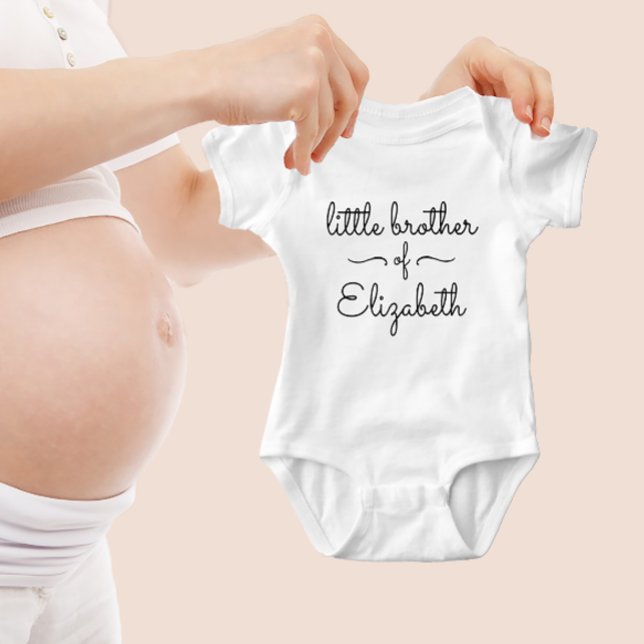 Body Para Bebê Irmãozinho Irmã Fofa Simples Preto E Branco (Criador carregado)