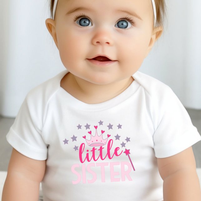 Body Para Bebê Irmãzinha Bebê Princesa Irmã (Little Sister Baby Shirt)