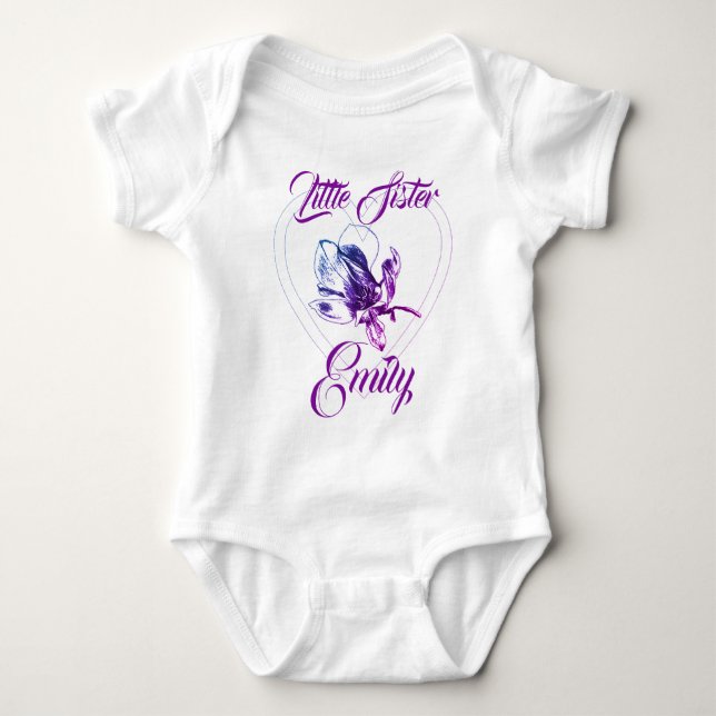 Body Para Bebê Irmãzinha Irmã Grande Orquídea (Frente)