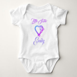 Body Para Bebê Irmãzinha Irmã mais velha Coração Floral