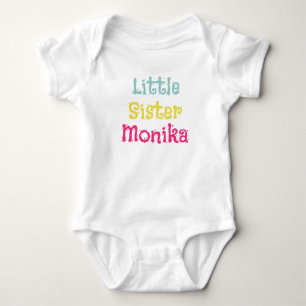 Body Para Bebê Irmãzinha Monograma Colorido Pastel Meninas