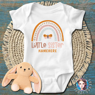 Body Para Bebê Irmãzinha Nome Personalizado Cute Arco-íris