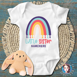 Body Para Bebê Irmãzinha Nome Personalizado Cute Arco-íris