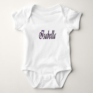 Body Para Bebê Isabella Nome em Roxo e Rosa,