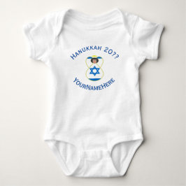 Body Para Bebê Israelense Angel Hanukkah Flag Blue Personalizado
