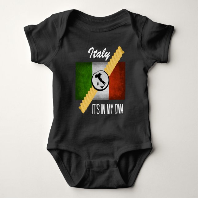 Body Para Bebê Italia está em minha bandeira italiana Rotini da (Frente)