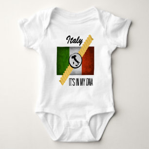 Body Para Bebê Italia está em minha bandeira italiana Rotini da