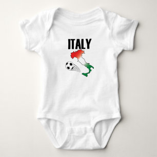 Body Para Bebê Itália Futebol Fan Map Boot Ball