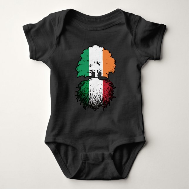 Body Para Bebê Itália Irlanda, Itália, Irlanda, Irlanda, Árvore B (Frente)