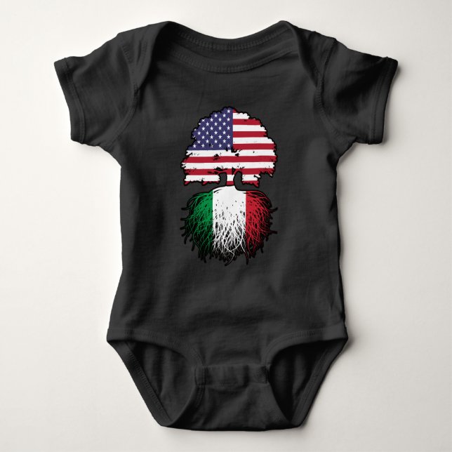 Body Para Bebê Itália Italiano americano EUA Estados Unidos Améri (Frente)