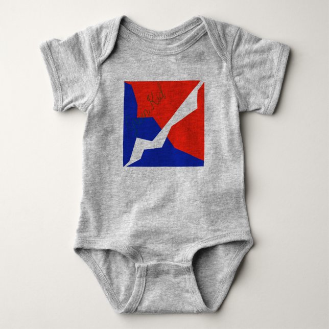 Body Para Bebê Item Branco Vermelho Azul (Frente)