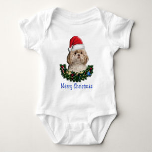 Body Para Bebê Itens de Natal do cão Shih-Tzu
