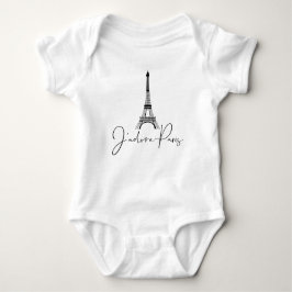 Body Para Bebê J' adore Paris Torre Eiffel Fofo Branco
