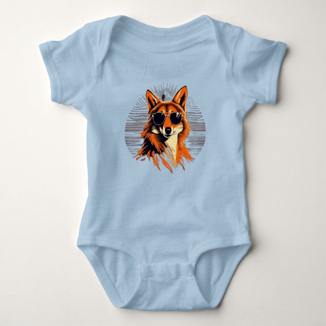 Body Para Bebê Jackal com óculos de sol nas ideias de presentes d (Frente)