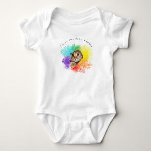 Body Para Bebê "J'aime mes deux mamans", cores lindas do arco-íri