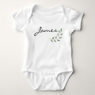 Body Para Bebê James Name Reveal Clothing Nature Leaf Botanical