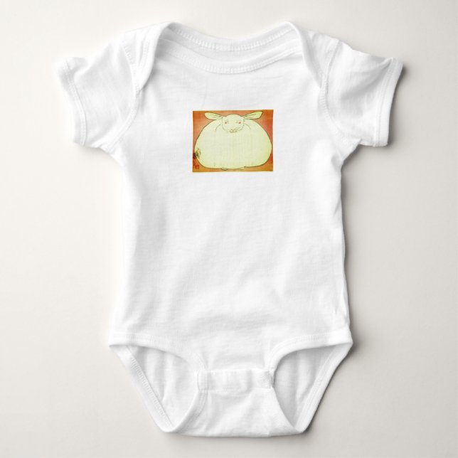 BODY PARA BEBÊ JAPONÊS FAT BUNNY NOME PERSONALIZADO BABY BODYSUIT (Frente)