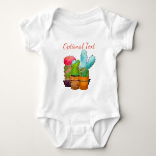 Body Para Bebê Jardim Colorido de Cactus