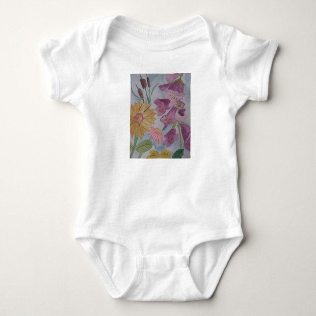Body Para Bebê Jardim de Algodão Inglês (Frente)