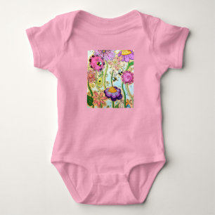 Body Para Bebê Jardim Flor - Um pedaço para o Bebê