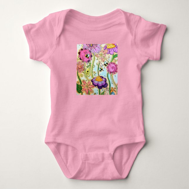 Body Para Bebê Jardim Flor - Um pedaço para o Bebê (Frente)